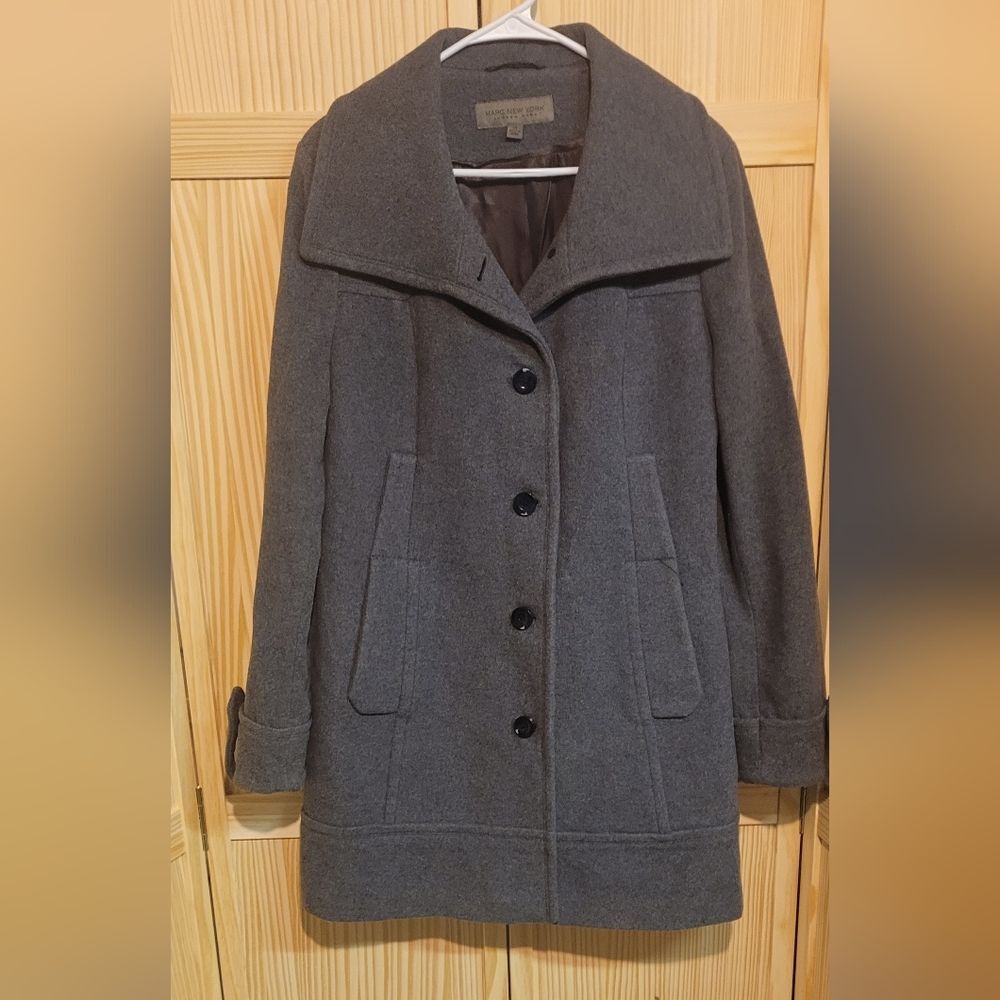 Marc New York Wool Blend Grey Coat Womens